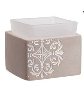 33158 Scentsy Fitzgerald Taupe Element Warmer Concrete Look Square