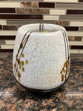 33184-p16 Scentsy Wax Warmer Lyric Coloring Changing 5.5 Inch Glass Earth Tones Fall Euc