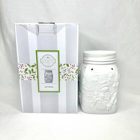 34974 Scentsy Inch Let It Snow Wax Warmer White Mason Jar Retired Christmas Holiday