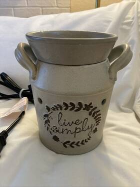 36848 Scentsy Inch Live Simply Electric Wax Warmer 6 Farmhouse Milk Can Design Clean