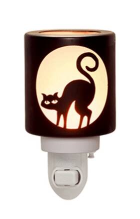 38484 Scentsy New Superstition Black Cat Plug-in Wax Warmer Night Light Halloween Nib