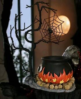 38751 Scentsy Hocus Pocus Wax Warmer Halloween Spider Web Orange Black Retired No Dish