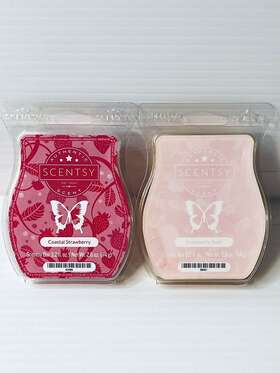42486 Scentsy Coastal Strawberry And Swirl Wax Bars Lot Of 2 Ships With Icepack