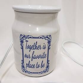 48718 Scentsy Wax Warmer Electric Full Size Blue White Together Our Favorite Place Be