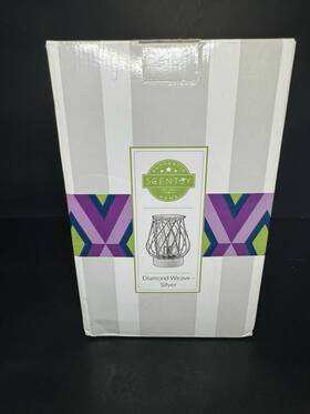 52641 Scentsy Full Size Warmer Diamond Weave Silver New In Box