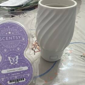 Scentsy 53790 Electric Ceramic Wax Warmer Lavender Cotton Scent Wall Plug-in