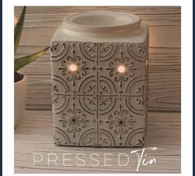 55756 Scentsy Inch Pressed Tin Full Size Wax Warmer White Retired