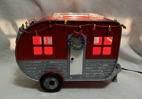 55871 Scentsy 4 Home Lighted Christmas Retro Camper Oil Wax Warmer #55871