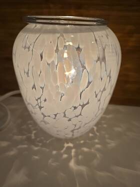 62656 Scentsy Wax Warmer In The Clouds Full Size Clear And White Retired Euc