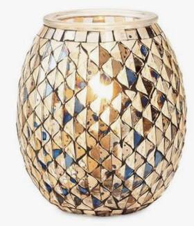 62715 Scentsy Time To Reflect Wax Warmer Ceramic Rustic Pattern