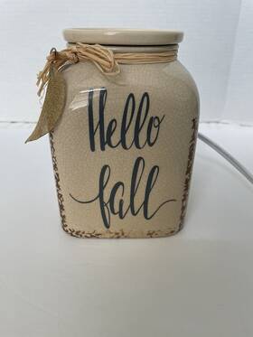 63401 Scentsy Fall Is Calling Hello Full Size Warmer Gold Leaf Autumn