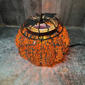 63580 Scentsy Mosaic Pumpkin Glass Wax Warmer Halloween Fall Themed