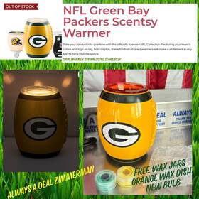 64750 Scentsy Nfl Green Bay Packers Full Sized Wax Warmer Free And Bulb Football
