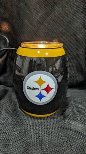 64775 Scentsy Nfl Football Shaped Wax Warmer -base And Dish- Pittsburgh Steelers