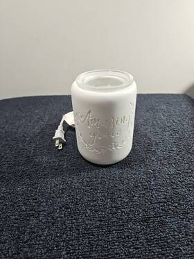 69186 Scentsy Tested Amazing Grace Full Size Wax Warmer White With Bowl