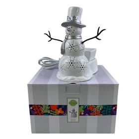 77564 Scentsy Sparkling Snowman Wax Warmer White Ceramic Element New