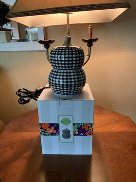 77759 Scentsy Inch Gingham Gourd Wax Warmer - Black And White Buffalo Check Pumpkins