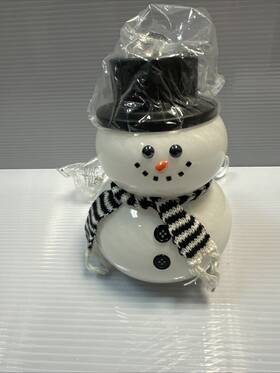 Scentsy 794590118215 New Snow Cute Snowman Full-size Glass Wax Melt Warmer Unused In Box
