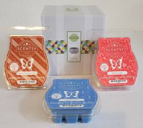 85094 Scentsy Mod Warmer And Lake My Day Apple Cinnamon Sticks Rainbow Red Wax Melts