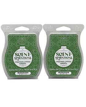 86810 Scentsy Wax Bars Christmas Cottage Wreath Discontinued 2 Pack Ships With Icepack
