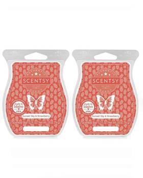 92111 Scentsy Wax Bars Sunset Sky And Strawberry Discontinued 2pk Ships With Icepack New