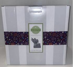 92266 Scentsy Lavender Bouquet Warmer Side By In Rustic Wood Box Nib