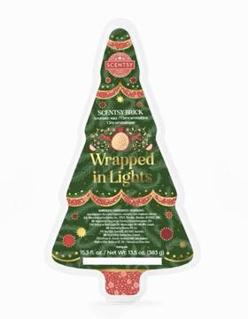 94623 Scentsy Wrapped In Lights Wax Brick Christmas Tree Shape 15.3 Fl Oz 15 Cubes