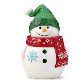 95964 Scentsy Looks Like Snow Snowman Full Size Warmer 9 Inch Tall Snowflakes