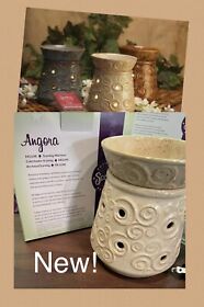 19197 Scentsy Angora Ceramic Wax Warmer Whimsical Swirls Spanish Design Cream And Honey