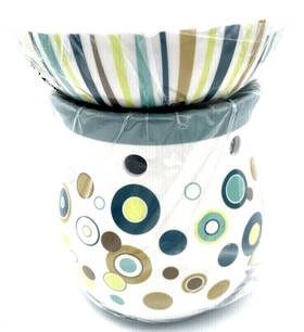 Hd1067-0824 Scentsy Warmer With Bulb Retro Multi-color Circles And Stripe 6 Scented Wax Cubes Inch