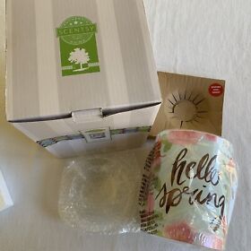 46671 Scentsy Hello Spring Full Size Wax Warmer New In Box Floral Cheerful