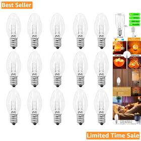 Scentsy Light Bulbs 716852016549 Flicker-free Dimmable C7 Warm White For Wax Warmer - 15 Pack