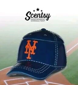 Sce-36019 Scentsy New York Mets Wax Warmer Mlb Baseball Hat Shaped Never Used Free Ship