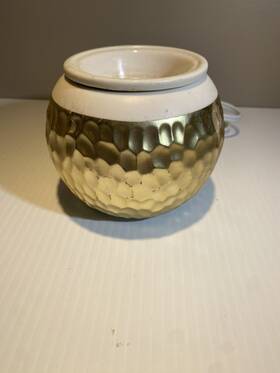 Scent0011 Scentsy Gold Metallic Hammered Full Size Wax Element Warmer Goldsmith
