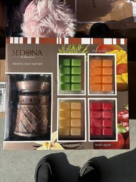 348453 Sedona Botanica Electric Scented Wax Warmer Set With 4 Scents New