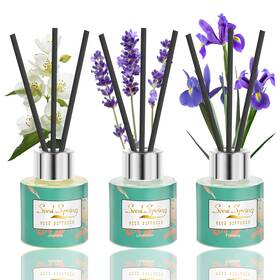 Seed Spring 759838834362 Reed Diffuser Set Of 3 Lavender Jasmine Freesia Oil Scent St