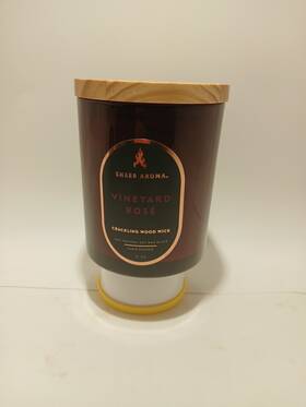 Sheer Aroma 810164191793 Vineyard Rose 12oz Crackling Wood Wick