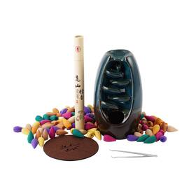 Bd7362977 Shop Lc Blue Color Ceramic Backflow Incense Holder Burner Aromatherapy Waterfall