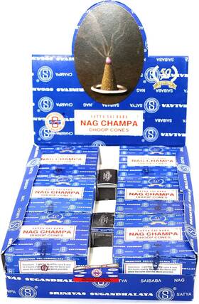 Shrinivas Sugandhalaya 799695735594 Satya Sai Baba Nag Champa Incense Dhoop Cones 144
