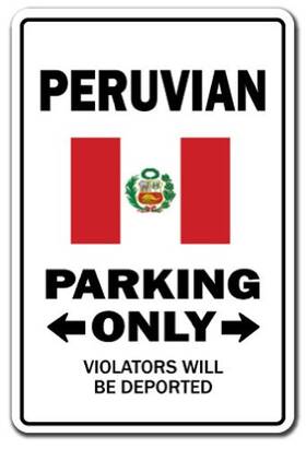 Signmission 703205342851 Peruvian Parking Aluminum Sign Indoor/outdoor Funny Home D Cor For Garage