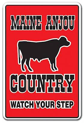 Signmission 756756160429 Maine Anjou Country Sign Farm Animals Watch Your Step Redneck Indoor/outdoo
