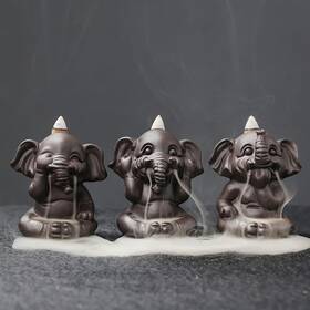 Maob1207061 Simcat Backflow Incense Burner Purple Clay Waterfall Holder