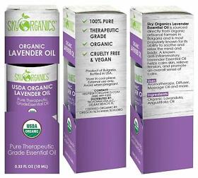 Sky Organics Organic Lavender Essential Oil Pure Therapeutic Grade .33oz 6pk