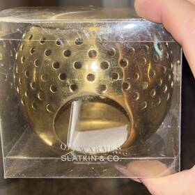 Slatkin & Co. 637293102830 Vintage Gold Brass And Tealight Oil Warmer New Boxed Made In India