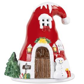 300091us Snowsen Ceramic Wax Melt Warmer Santa Hat For Scented Christmas