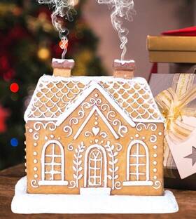 Something Different 056131140103 Gingerbread House Incense Cone Burner