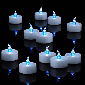 Songzhihao 601673728316 Singtok 24 Pcs Blue Led Tea Light Candles Battery Operated Flameless Flicker