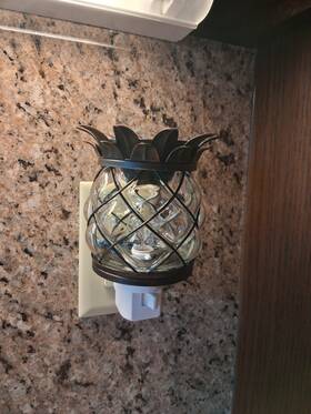 Sonoma 400487437281 Clear Glass Pineapple Wax Cube Warmer Scented Plug In The Wall Nightlight