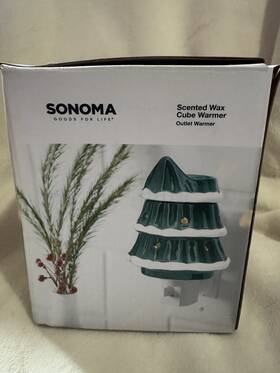 Sonoma 400651835073 Ceramic Snow Capped Holiday Tree Plug In Wax Warmer