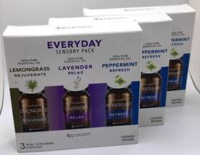 Sparoom 850004548080 3 100% Pure Essential Sensory 3-pack Lemongrass Lavender And Peppermint